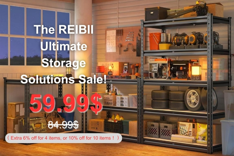 Reibii 2000 lbs Garage Storage Shelving Heavy Duty